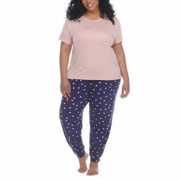 Honeydew Ladies' 3-piece Lounge Set Blue Hearts - Picture 3 of 5